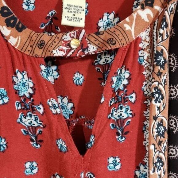 Camille & Co keyhole front boho pattern mini dress woman's size small - Picture 5 of 7